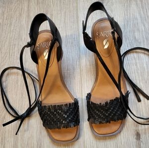 Black Franco Sarto Ankle Wrap sandal Size 8